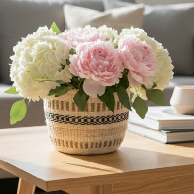 Accent Band Planter with Rhythmic Vertical Segments