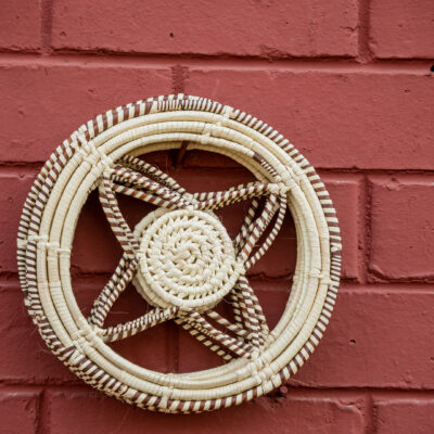 Artisan Star Wheel Wall Hanging (Brown & Natural Fiber)