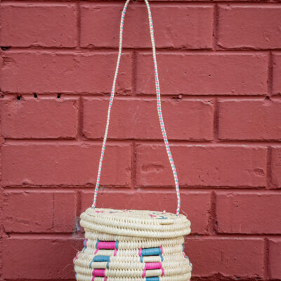 Artisan Woven Mini-Basket Handbag (Medium Size)