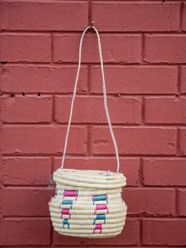 Artisan Woven Mini-Basket Handbag (Medium Size)