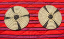 Natural & Black Accented Coiled Fiber Table Mat