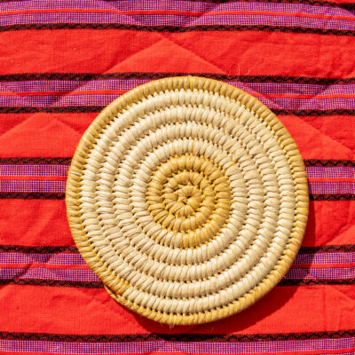 Golden-Yellow Coiled Fiber Table Mat