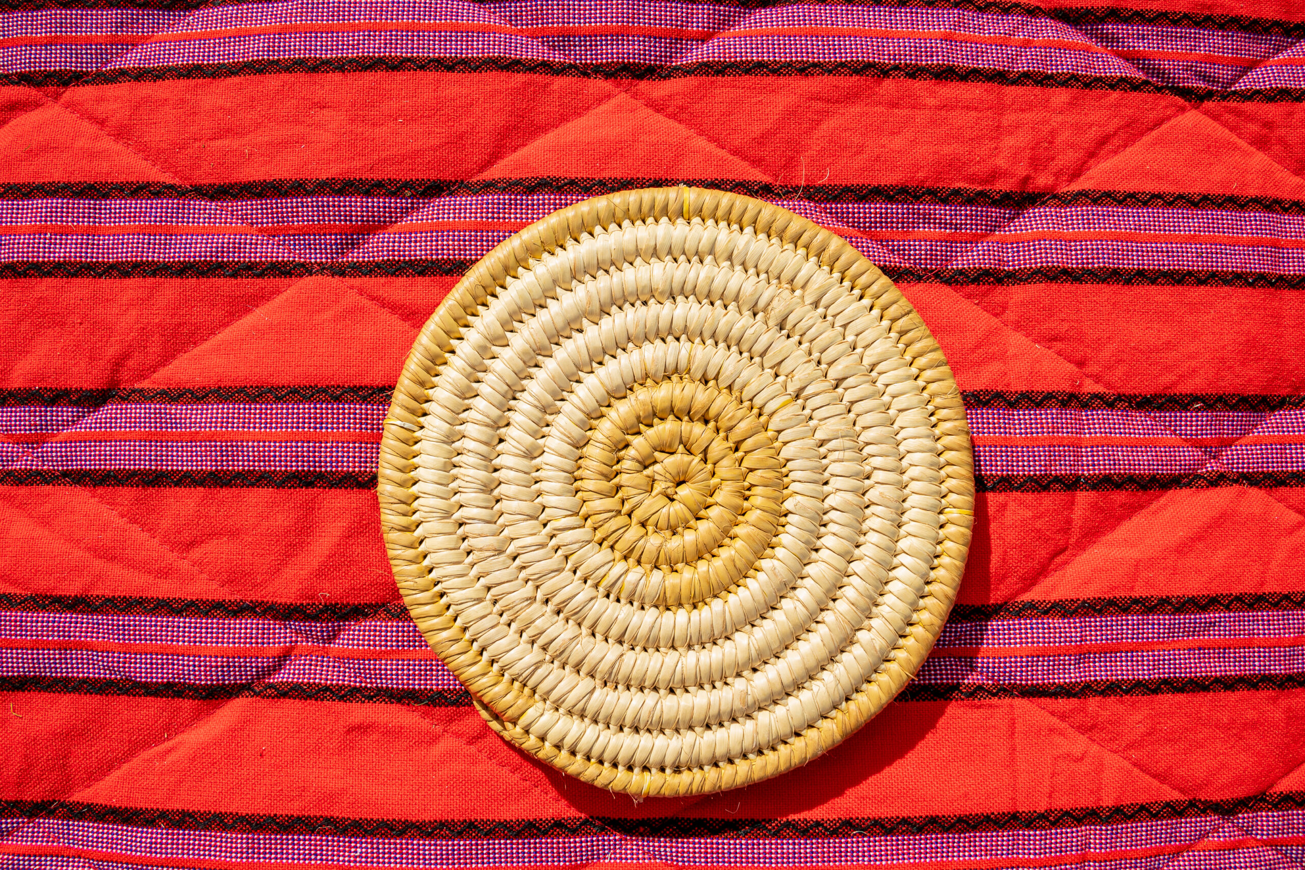 Golden-Yellow Coiled Fiber Table Mat