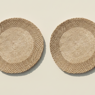 Light Brown Hand-Woven Placemat Set (6)