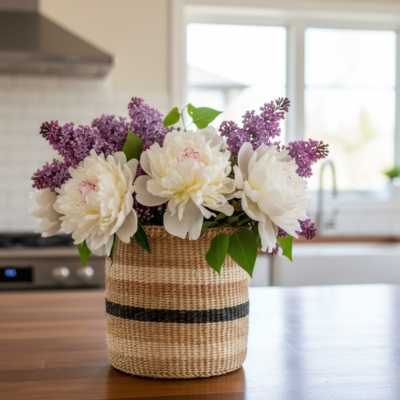 Multi-Tone Striped Fibre Table Planter