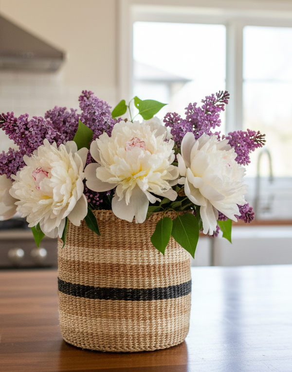 Multi-Tone Striped Fibre Table Planter