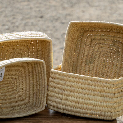 Natural Handwoven Square Storage Baskets (4set)