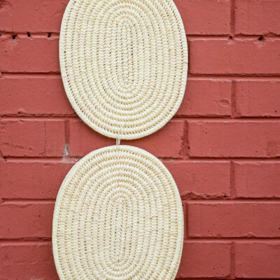 Set of Two Minimalist Oval Woven Wall Plaques