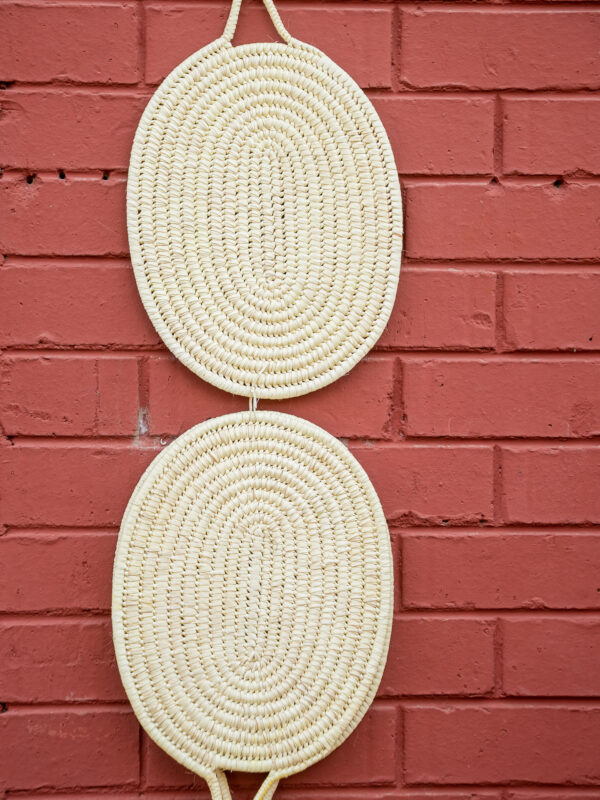 Set of Two Minimalist Oval Woven Wall Plaques