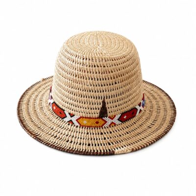 Sisal hat with beads